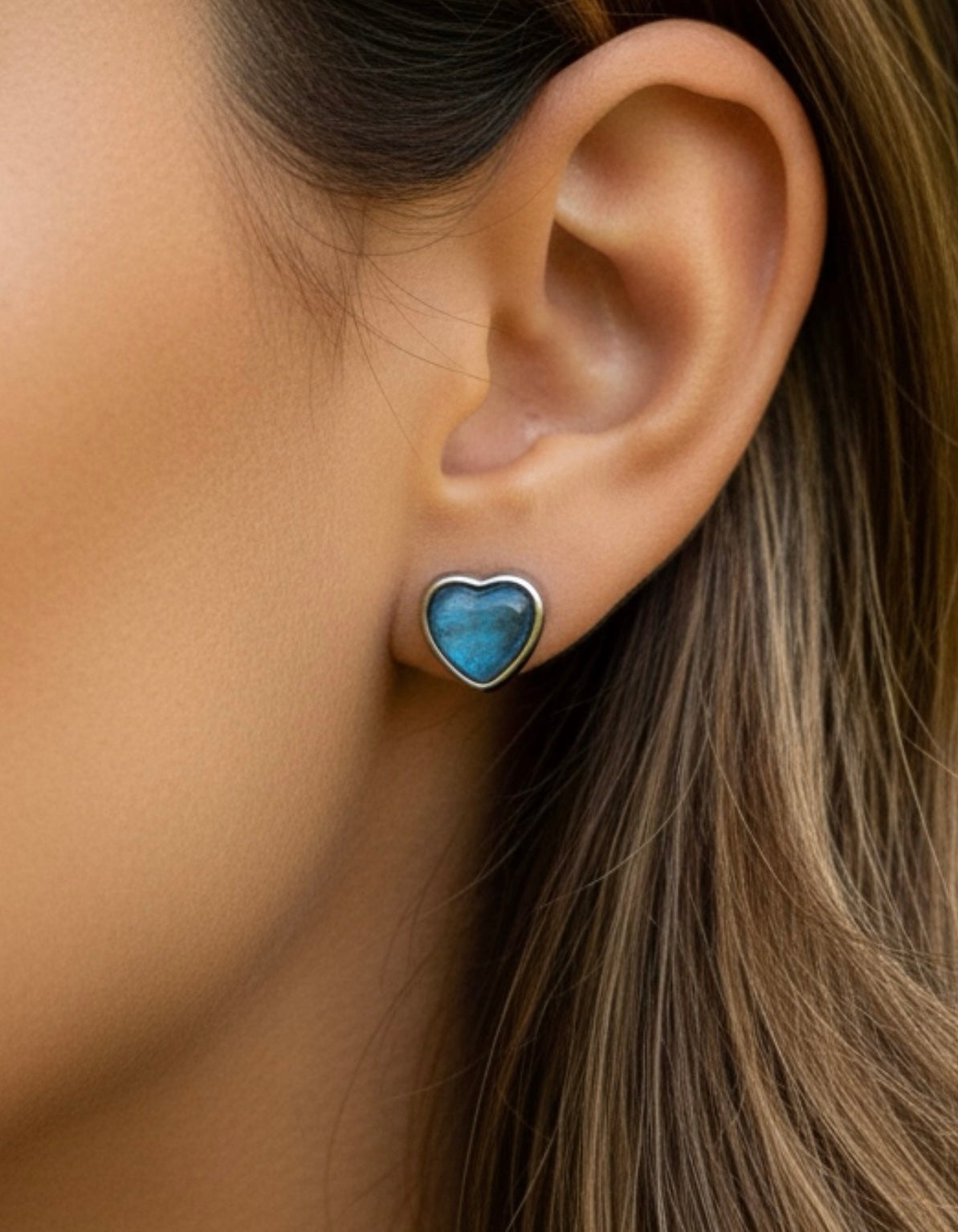 Kyanit Taşlı 925 Ayar Gümüş Küpe.