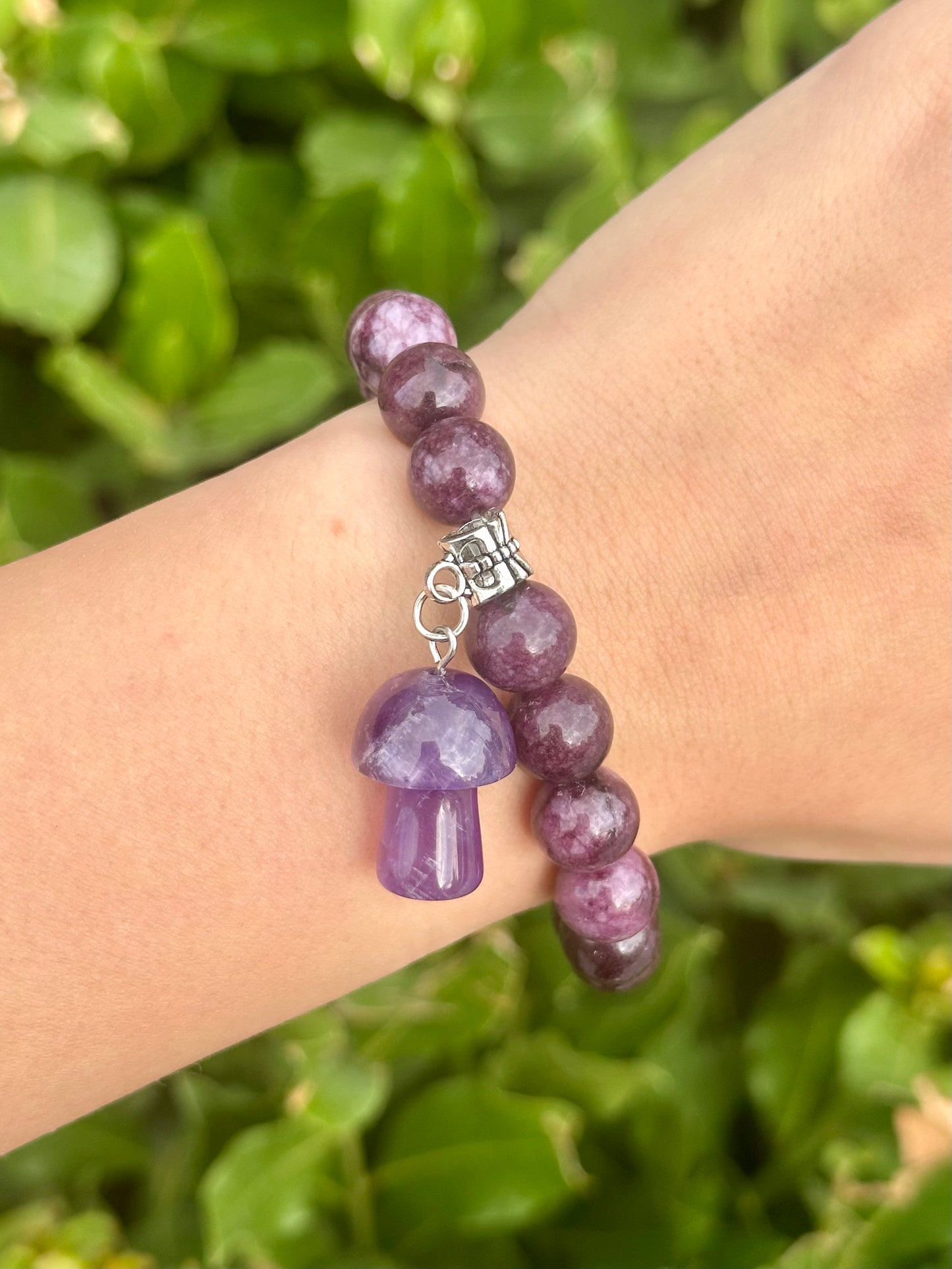 Charmlı Ametist Doğal Taş Bileklik N0.24