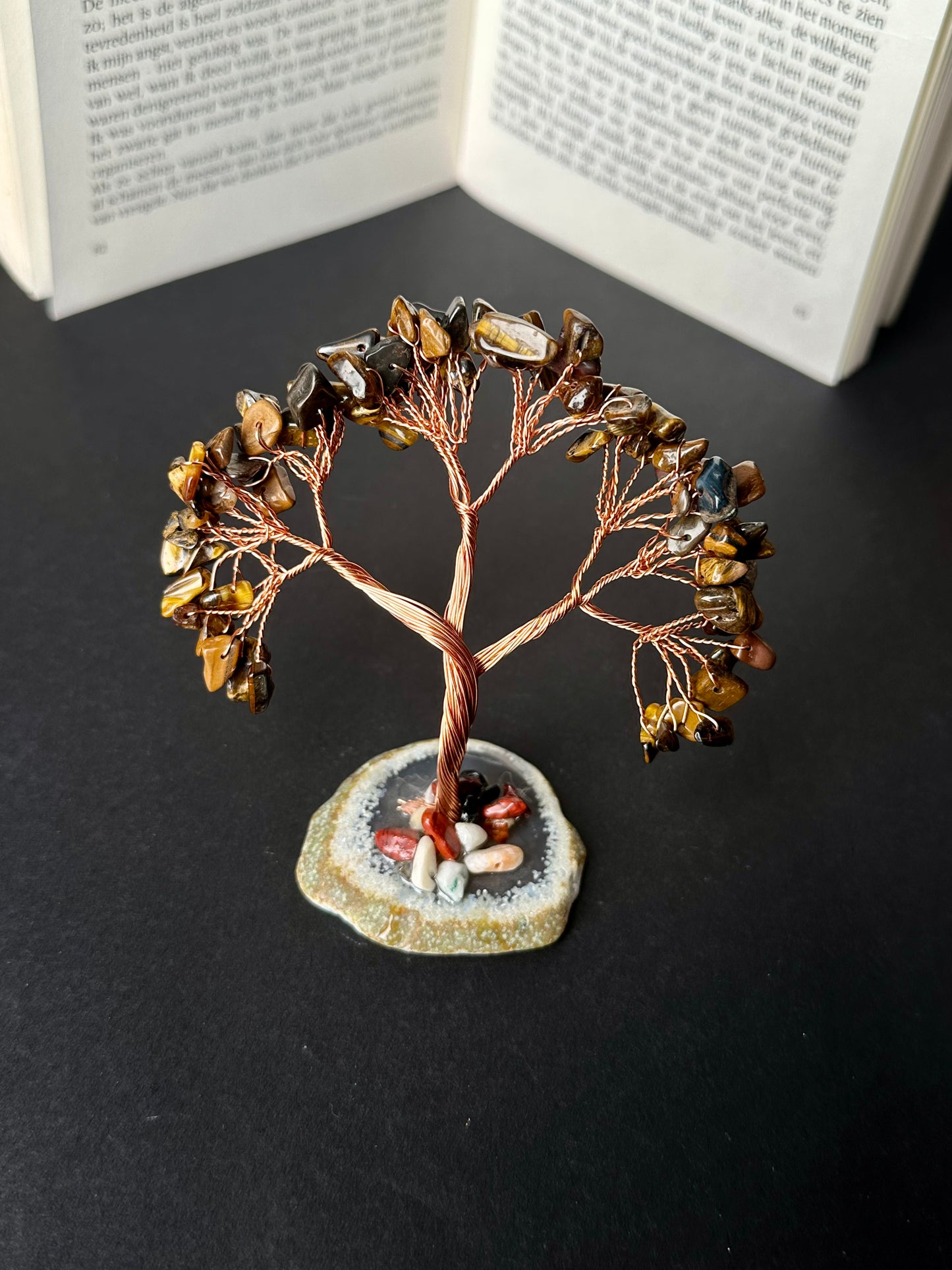 Kaplan Gözü Doğal Taş Ağaç (10 Cm)