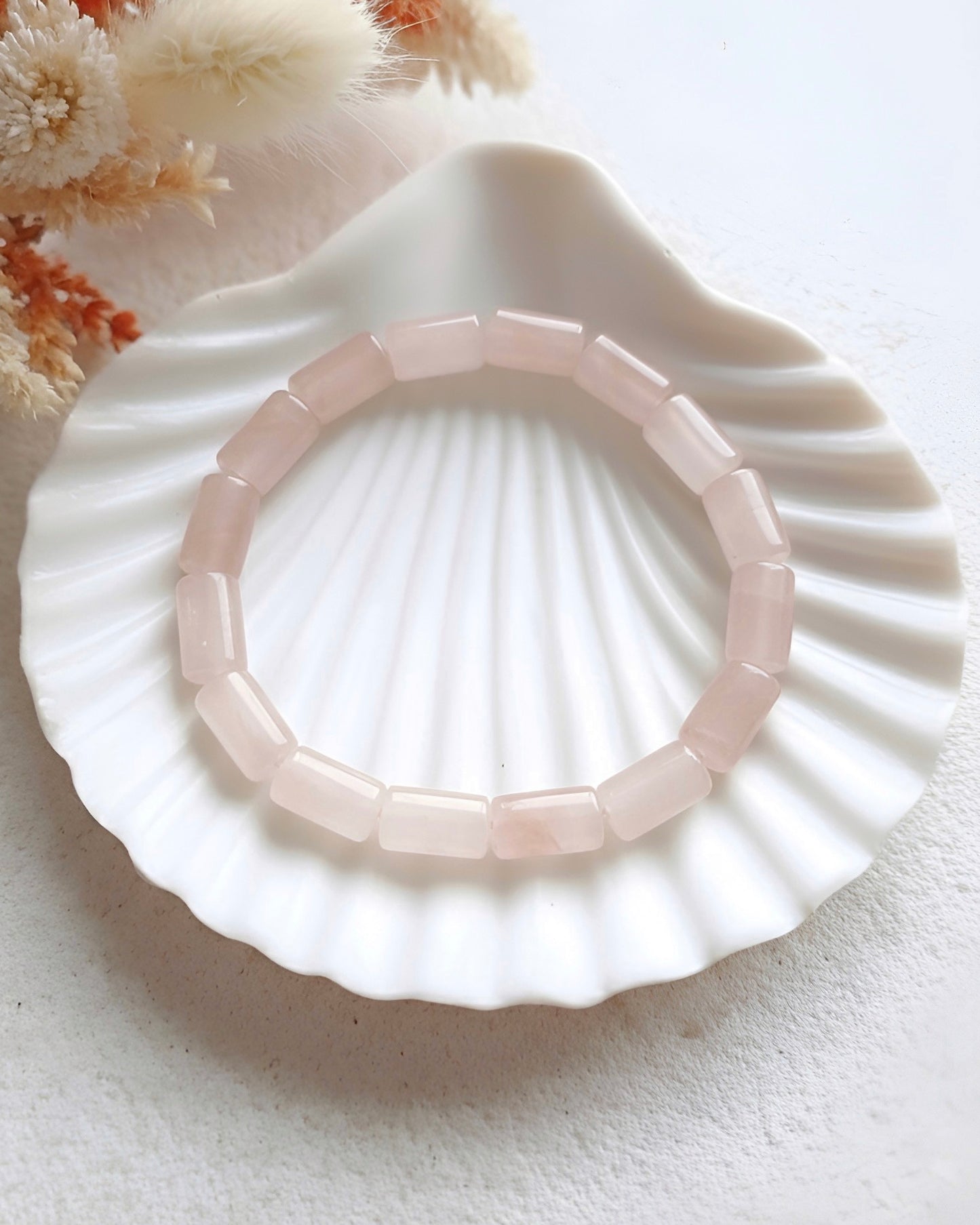 Cuore - Pembe Kuvars Doğal Taş Bileklik N0.68