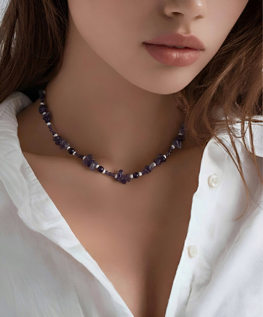 Zenith - Ametist Doğal Taş Kolye N0.43